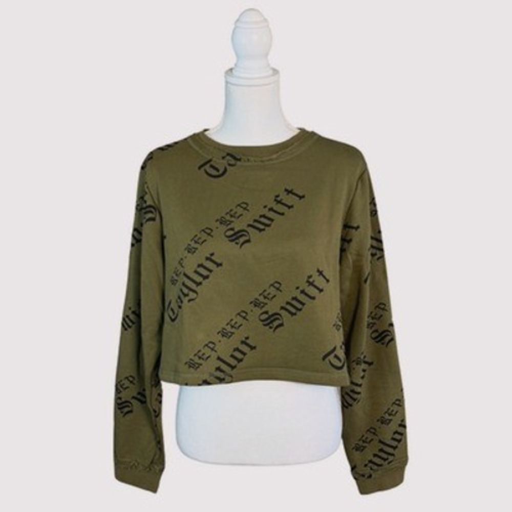 NEW Taylor Swift REPUTATION Tour Sweatshirt sz Small RARE Olive Cropped Eras
